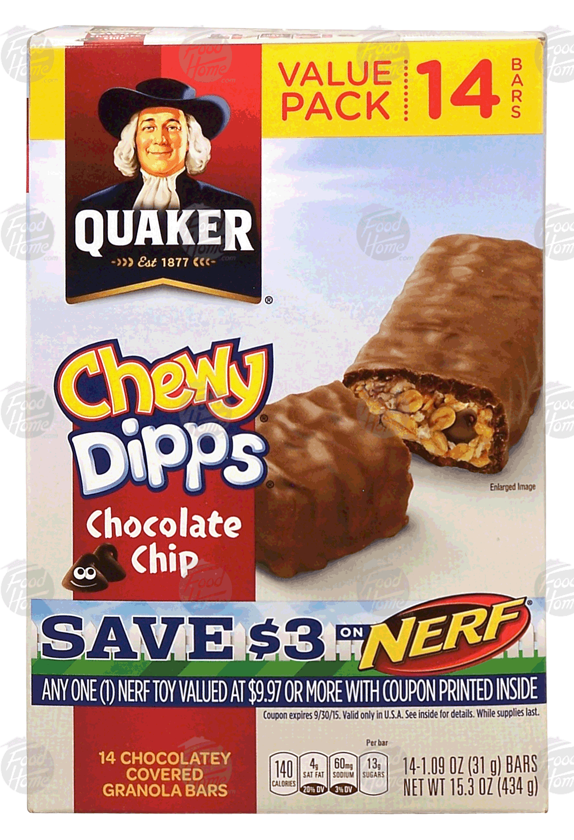 Quaker Chewy Dipps chocolatey covered chocolate chip granola bars Full-Size Picture